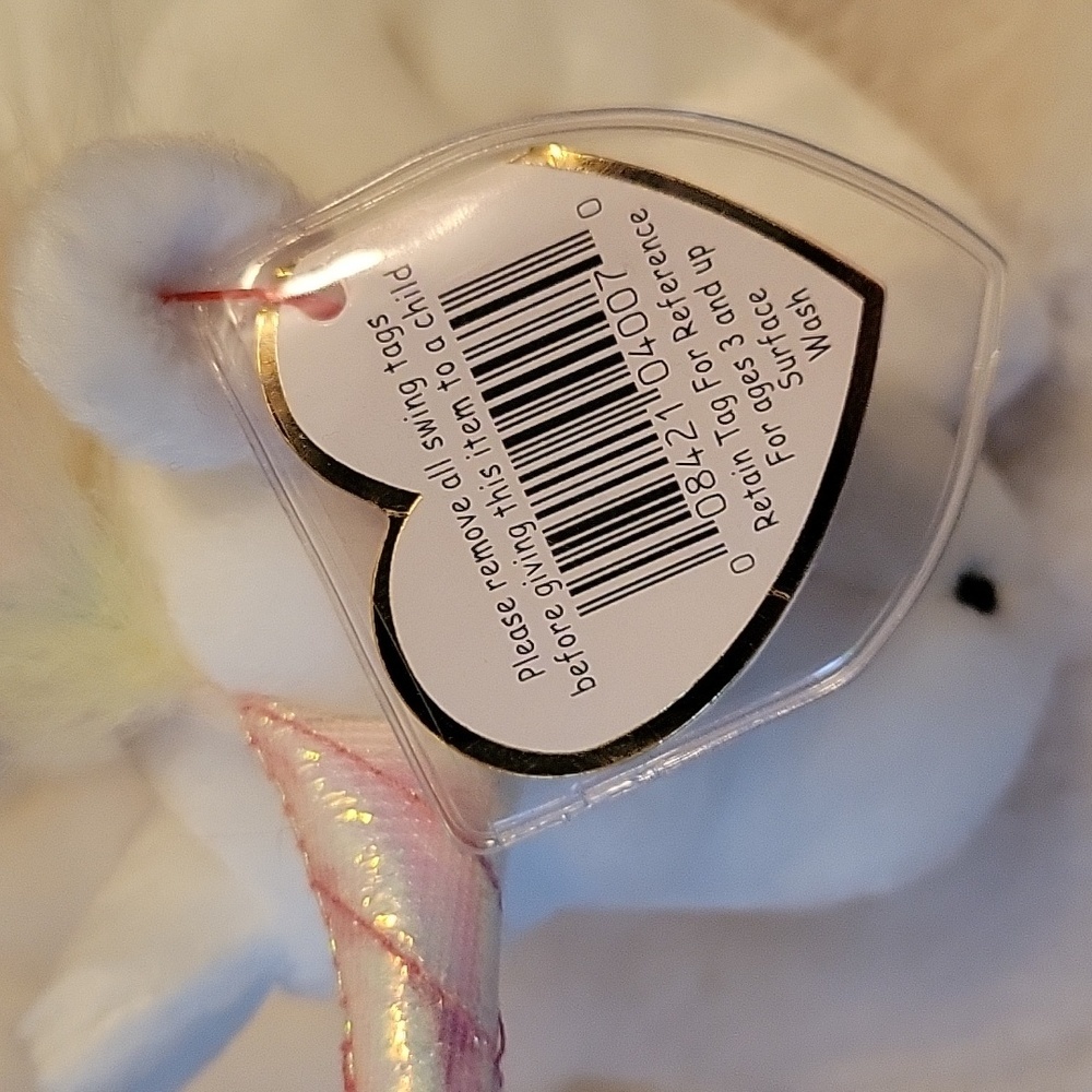 RARE Retired TY Beanie Baby "Mystic" the Unicorn 🦄 Iridescent Horn Rainbow - Picture 6 of 8